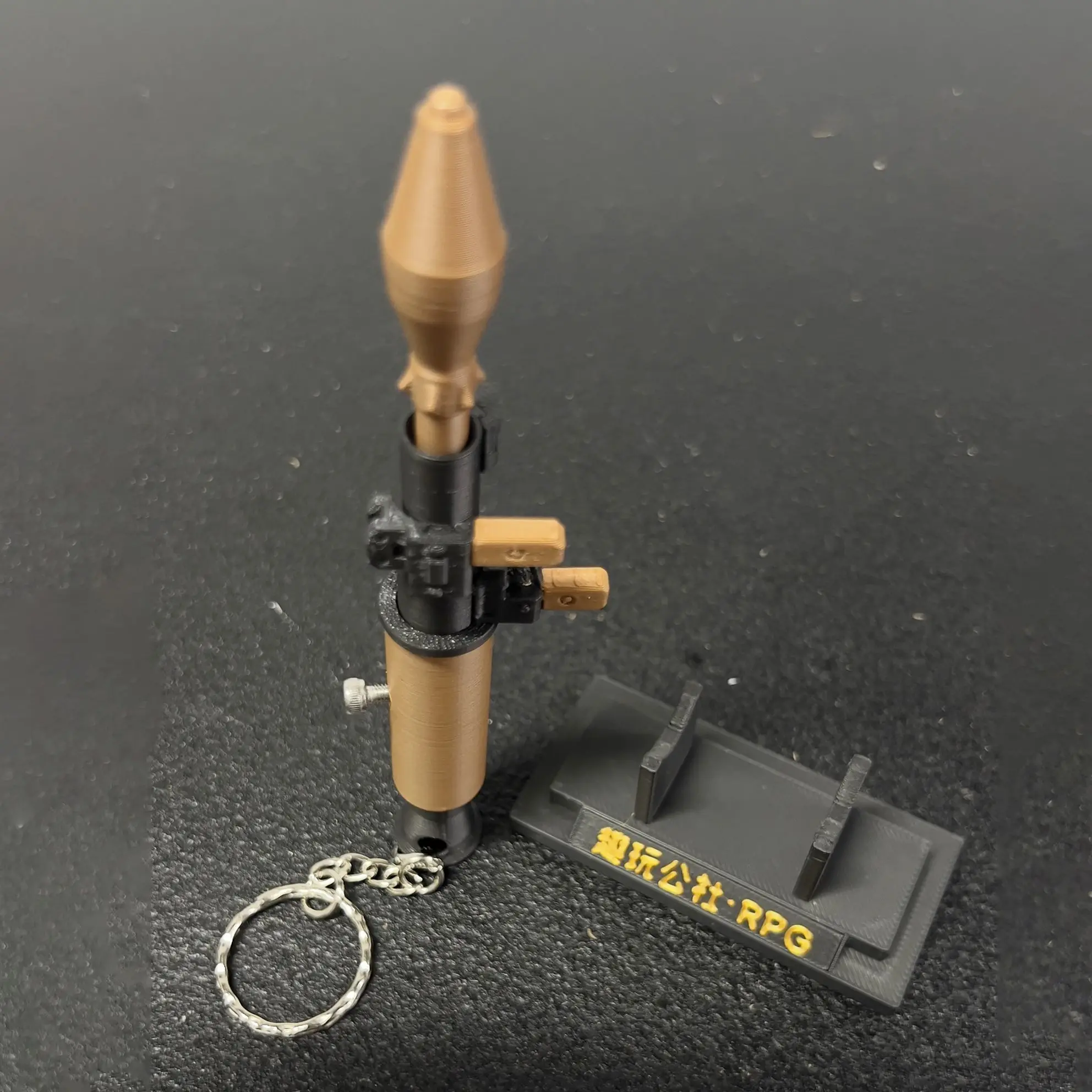 ثلاثية الأبعاد مطبوعة صغيرة RPG-7 الإصبع لينة رصاصة بندقية المفاتيح حقيبة الظهر قلادة أدوات EDC المحمولة في الهواء الطلق #4
