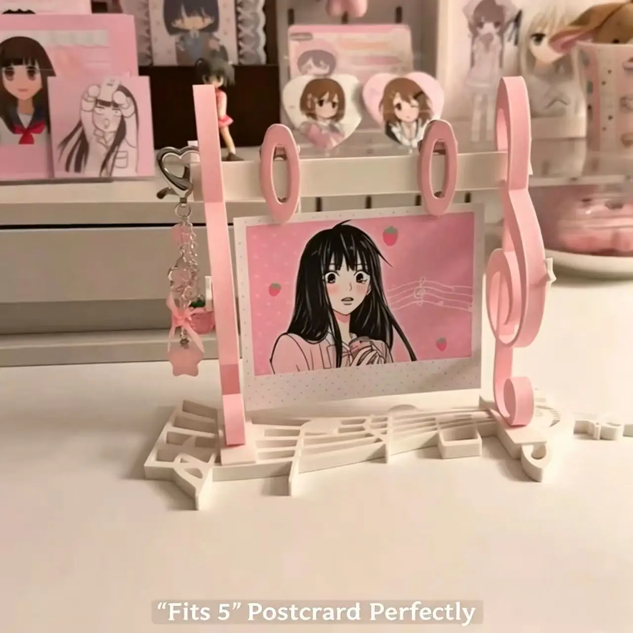 3D-gedruckter Musiknoten-Displayständer im koreanischen Stil, Ins-inspirierte Tischpostkarte, mädchenhaftes herzförmiges Dekorationsstück, niedliches Geschenk – Detail 6