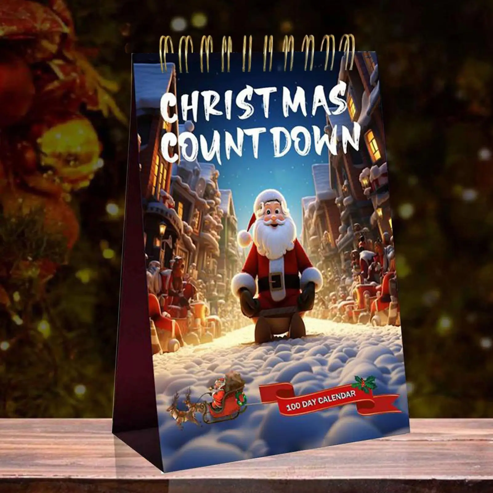 Christmas Countdown Calendar 2025 100 Day Christmas Countdown Calendar Table Centerpieces For December Living Room Bedside Study
