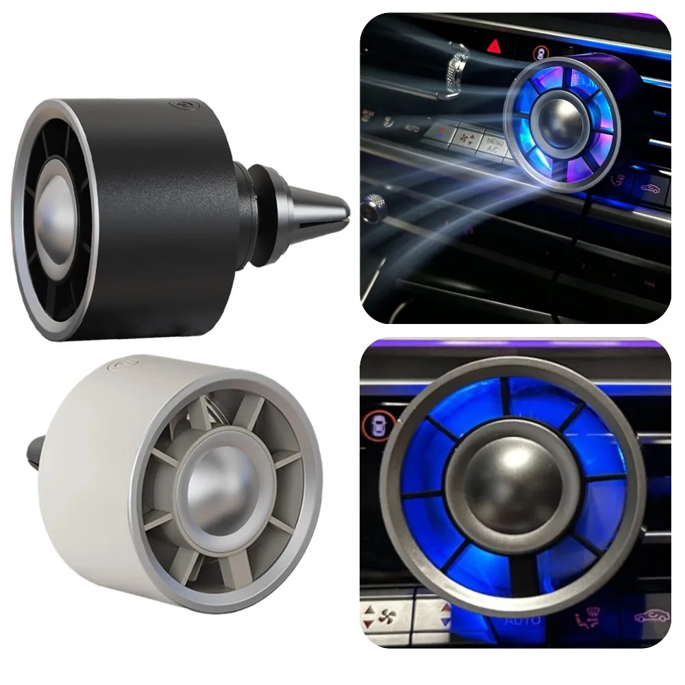 3 Speed Car Mini Fan Air Outlet Fan Colorful Ambient Light USB Charging Car Air Outlet Clip Fans Auto Interior Accessories 1PCS