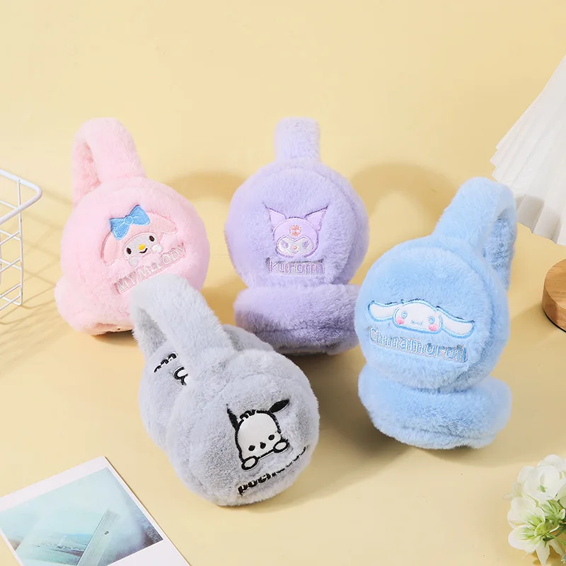 Sanrio Cinnamoroll Kuromi Earmuff Soft Plush Warmer Earshield  Melody Cute Earflap Winter Outdoor Cold Protection Ear Cover