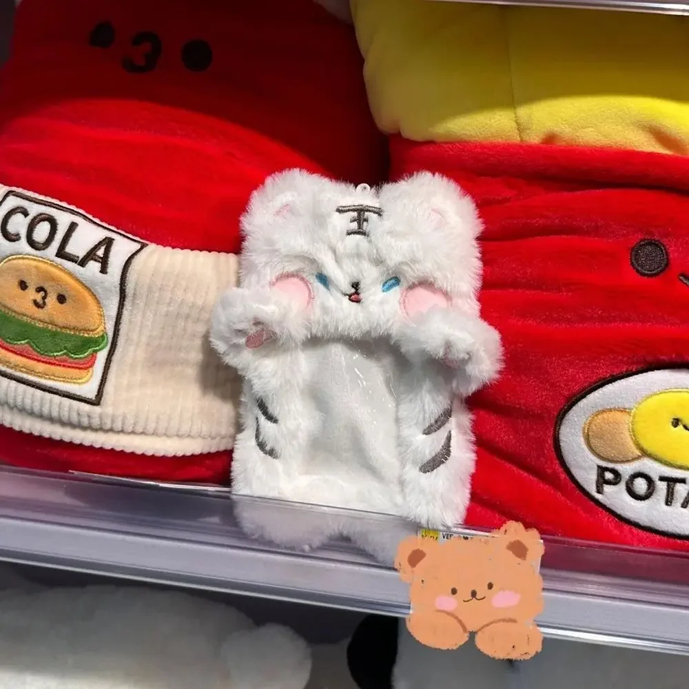 Fashion Cute Plush Photocard Case Little Tiger Card Holder Cards Sleeve Bag Pendant