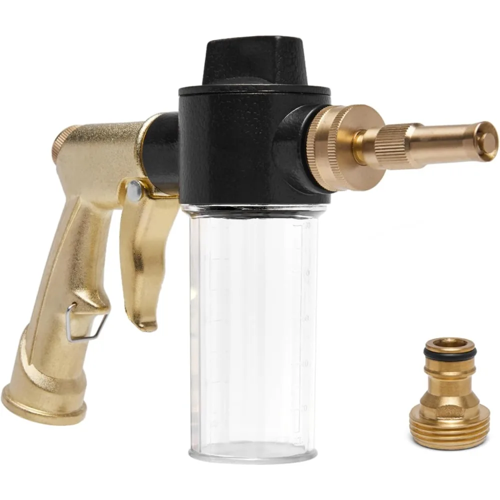 

High Pressure Foam Gun Car Wash Sprayer, Heavy Duty Metal Garden Hose Nozzle with 3.5oz/100cc Plastic Soap Dispenser Bottle, For
