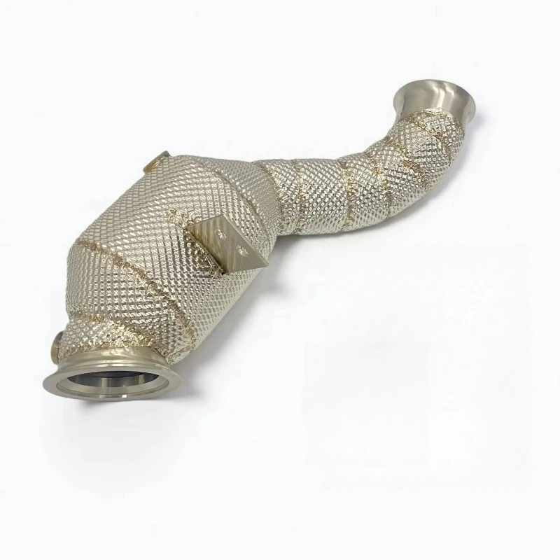 High Flow Performance Downpipe for Mercedes Benz C300 W205 2.0T 200 Cell Sport C at replaces OEM Catalytic Converter