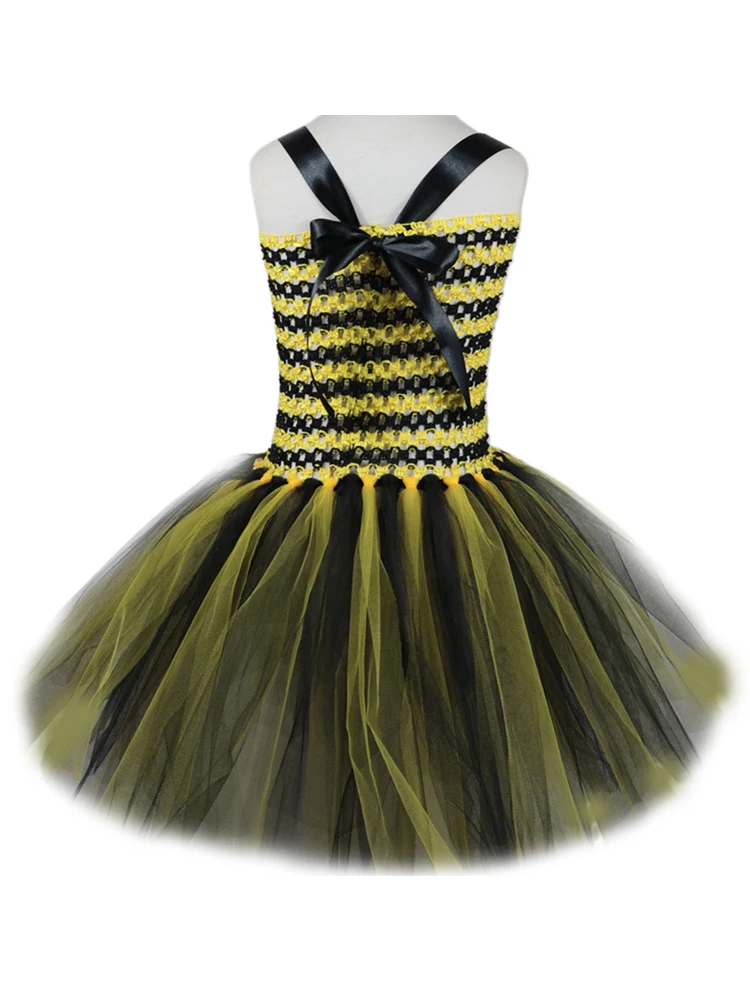 Honeybee Kids Dresses for Girls Summer Fairy Dress Cosplay Halloweeen Costumes for Kids Baby Girl Clothes Toddler Bee Outfit