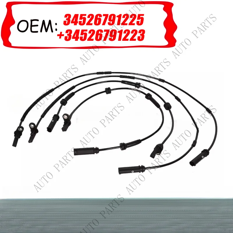 A+ 4Pcs ABS Speed Sensor For BMW Front + Rear L + R F30 F32 34526791225 34526791223