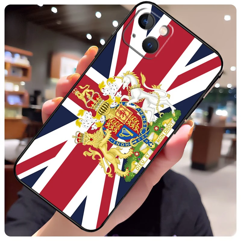 England British UK Union Jack Flag Phone Case For iPhone 16 11 12 13 Mini 14 15 Pro Max X XS Max XR Plus Cover Bag