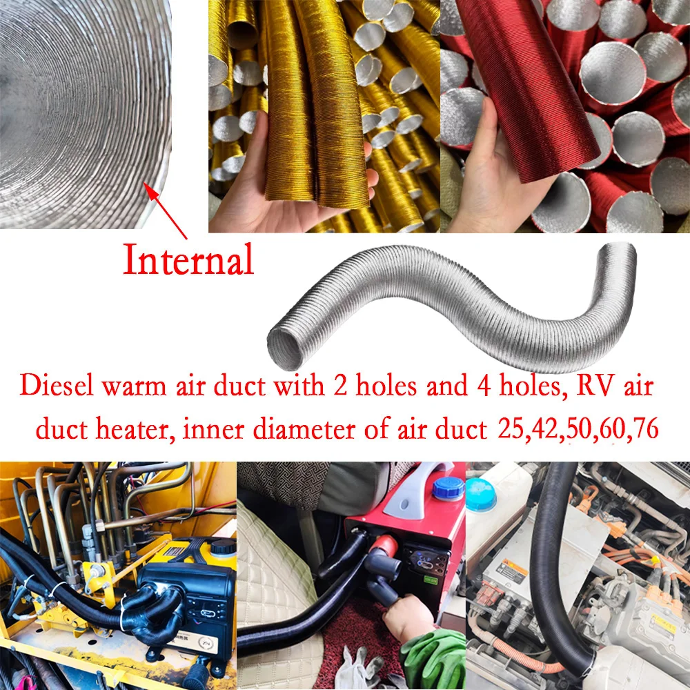 Multi color diesel warm air outlet duct, warm air duct, parking heater accessories, air warm air heating, car extension pipe