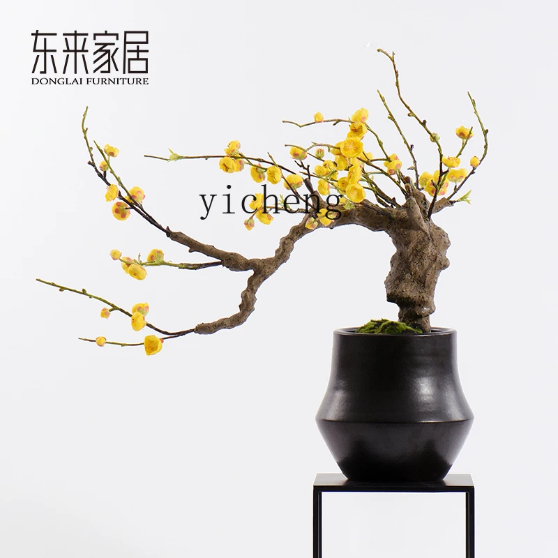

BJ4-9 New Chinese Simulation Plum Blossom Bonsai Living Room Flower Table Decoration Desktop Flower Ornament