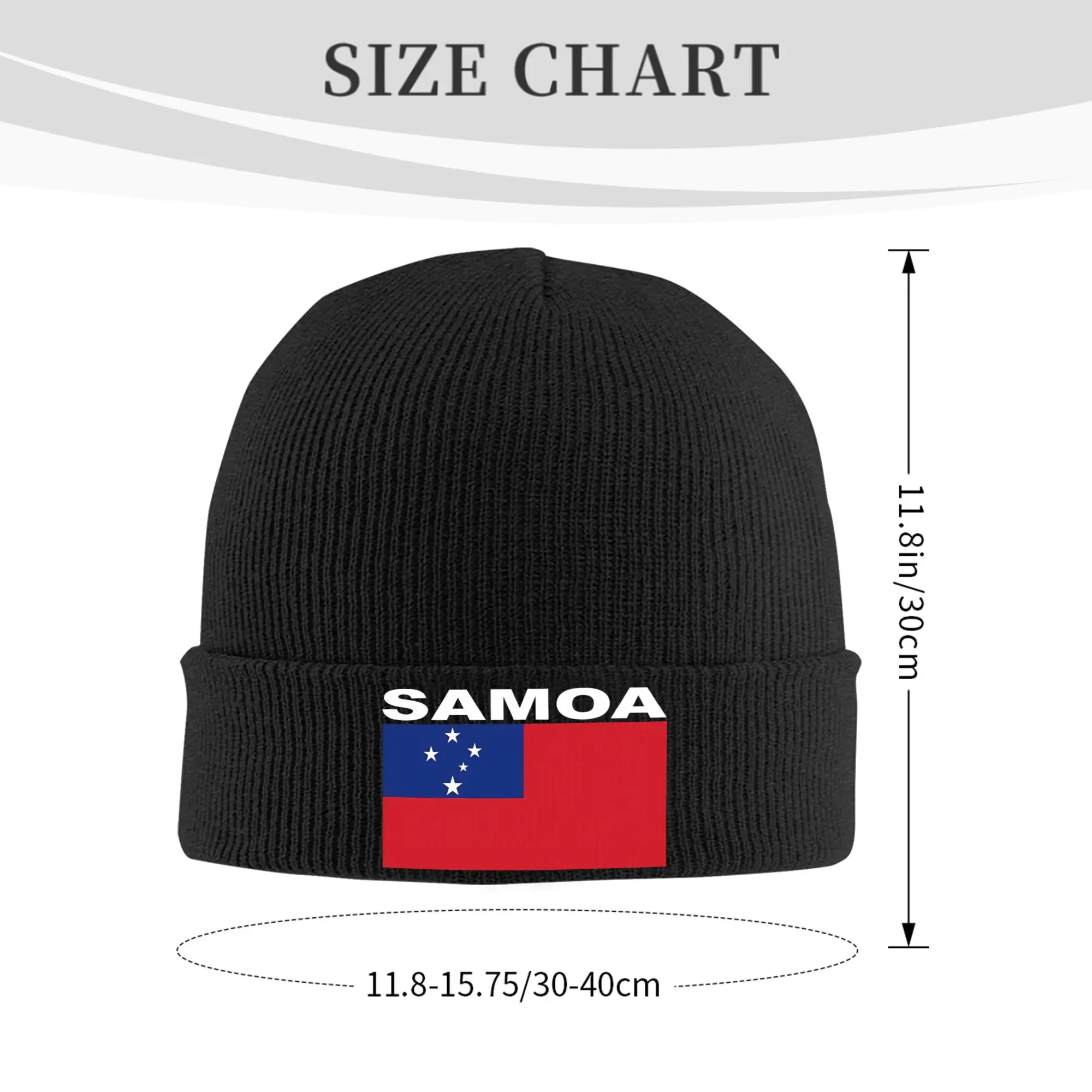Men Women Samoa Flag Beanie Hats  Cool Knit Hat Spring Gym Caps Printed Warm Soft Bonnet Hats