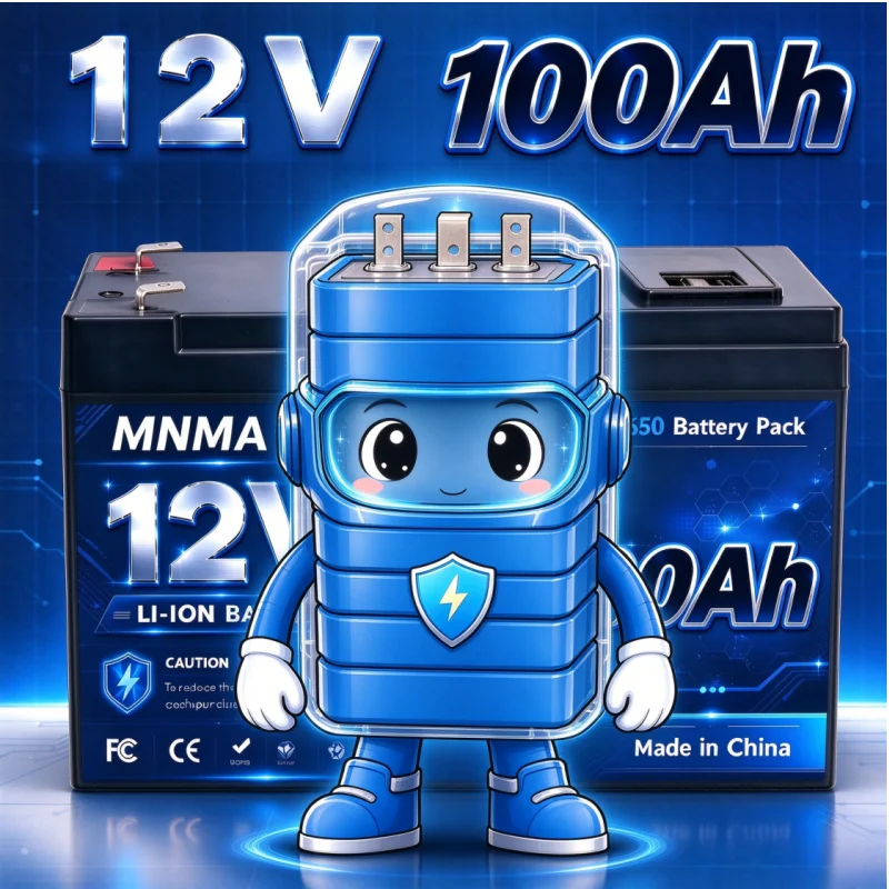 12V camping lithium storage battery with BMS, boat RV, solar off-grid power supply, true capacity durable lithium cell