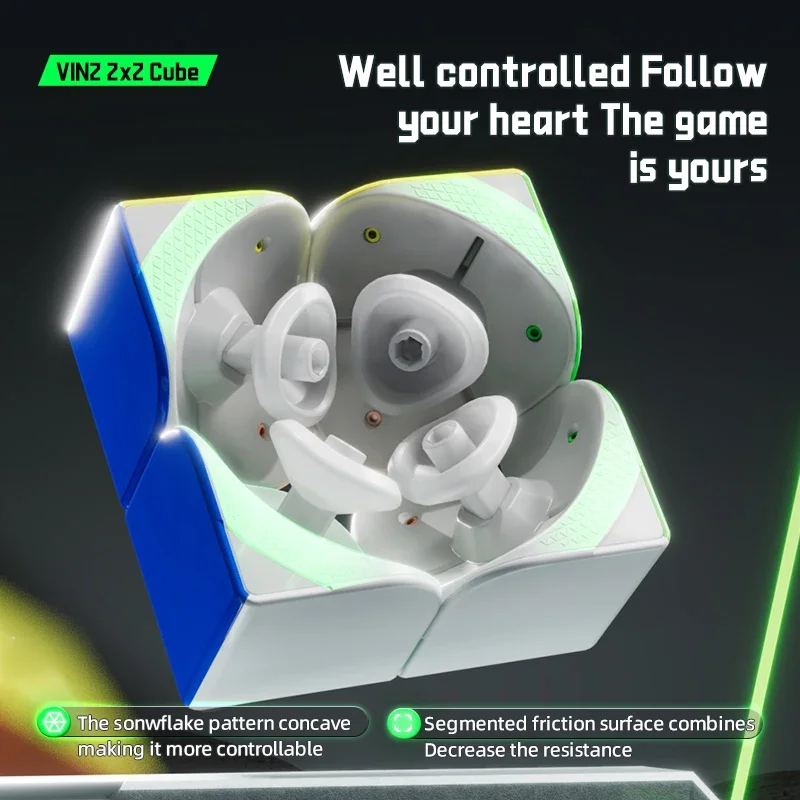 [CubeFun]VIN2 2x2 Magnetic Magic Cube UV Core Glossy Color Professional Educational Speed Cube Puzzle Toys Gifts