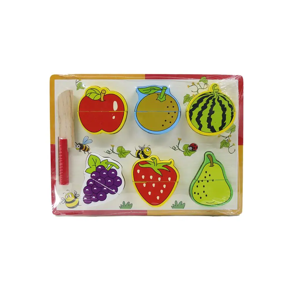 Wooden 6 pcs fruit cutting game set