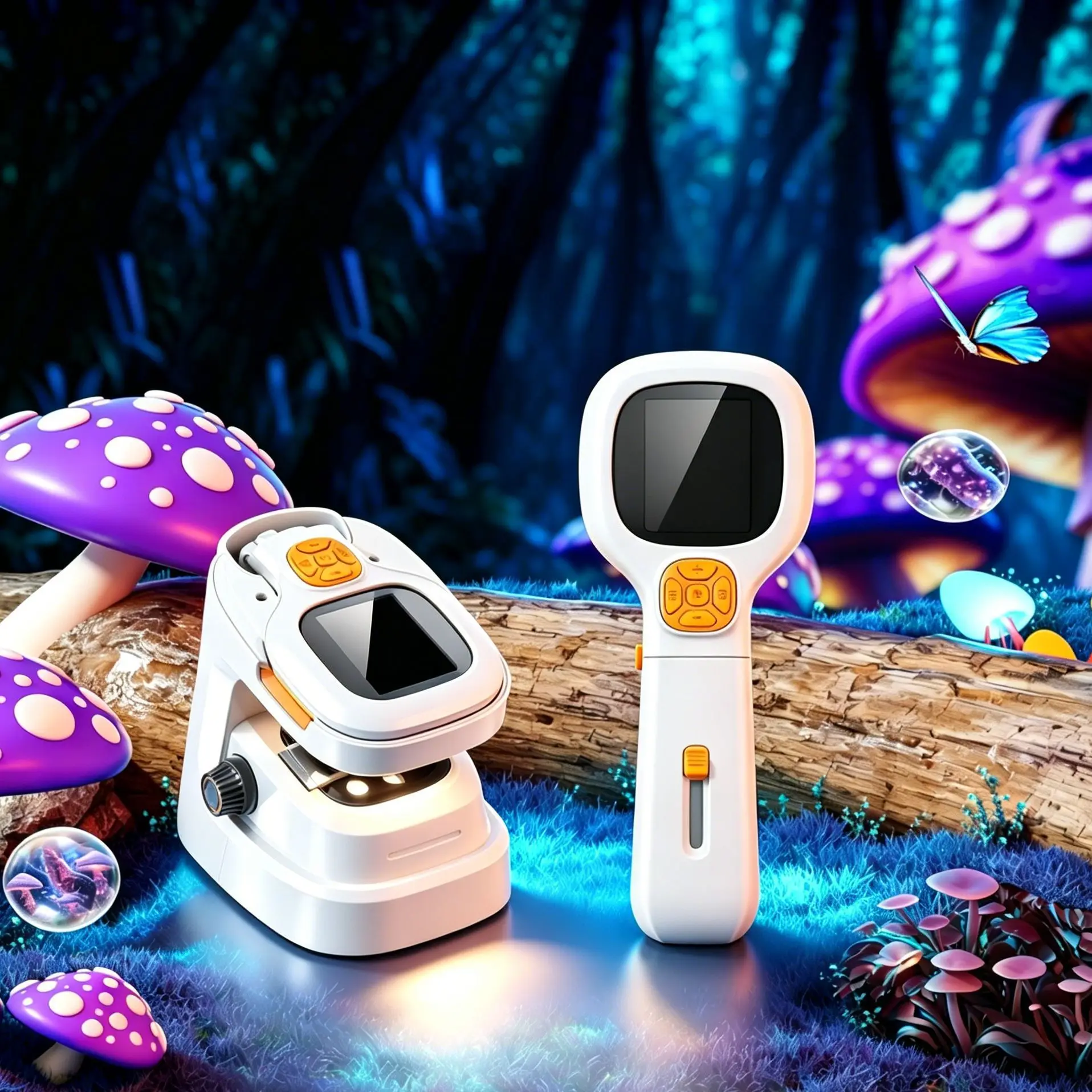 Portable Kids Microscope Toy, Foldable Handheld Design with LED Light & Slide Storage, STEM Science Gift for Boys Girls