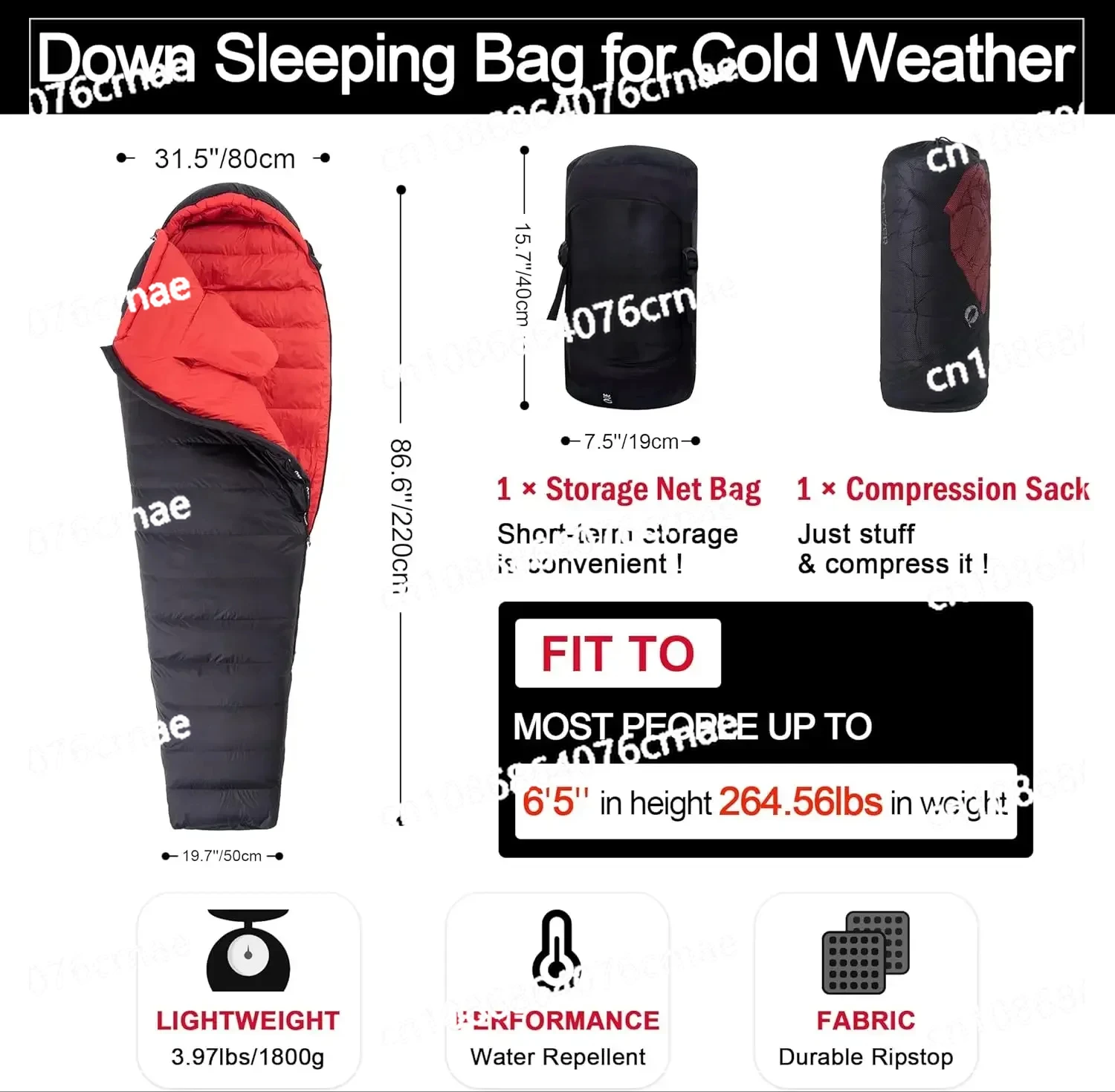 Ultralight Down Sleeping Bag for Adults with 600 Fill Power, Compact Sleeping Bag with Compression Sack for Backpacking