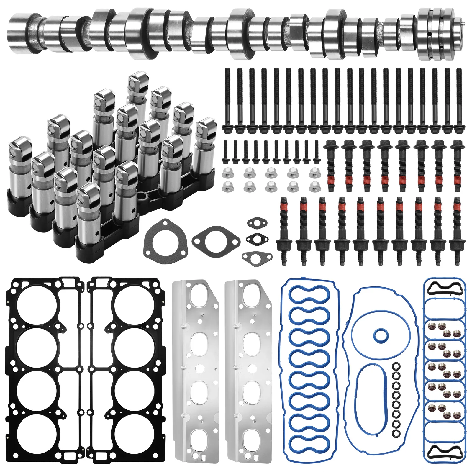 

5.7 Hemi Lifter Cam Kit With Head Gasket Camshaft Valve Lifters & Bolt Set For 2009-2015 Grand Cherokee 5.7L V8 Engines