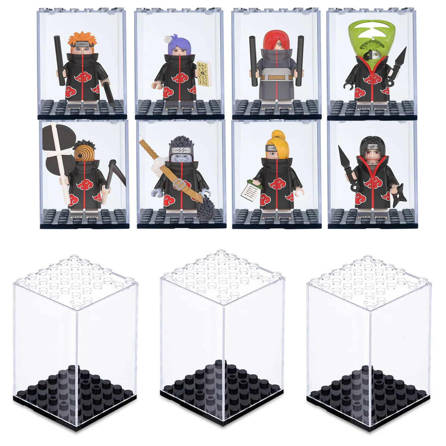 

Acrylic Minifigure Display Case Box Display Case for Minifigure Action Blocks Removable Display Box Cube Showcase for Models