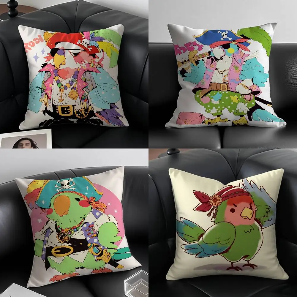 

Art P-P-Pirate P-Parrot Anime Pillow Case Custom Printed Brushed Fleece Pillow, Baby Skin-Touch, Eco-Friendly Dye-Sublimation Cu
