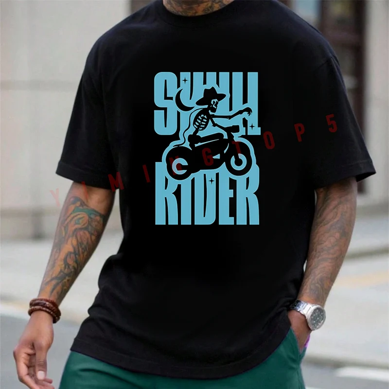 

Vintage Motorcycle Ride Design T-shirt Men's Summer Cotton Casual Short-sleeved O-neck Top Tees