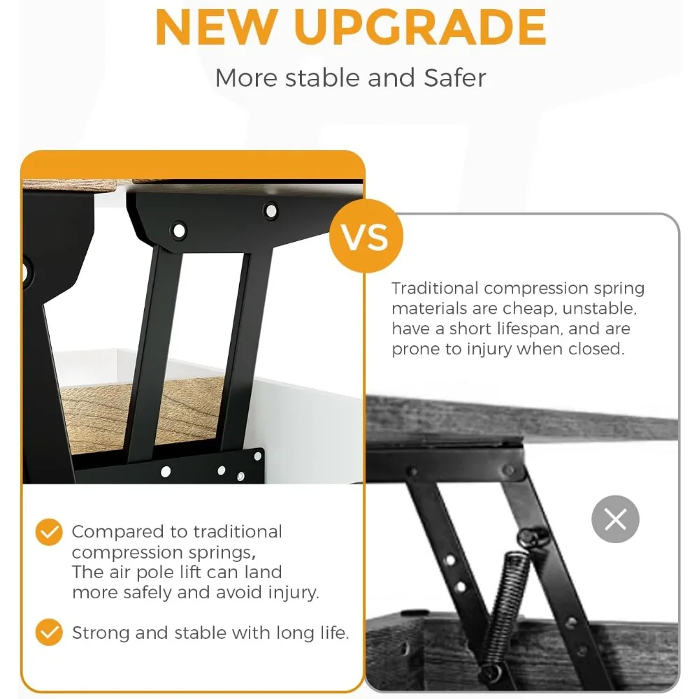 3 in1 Lift Top Coffee Table,  Multifunction Coffee Table, Coffee Table Converts to Dining Table, Lift Top Dining Table Work Desk