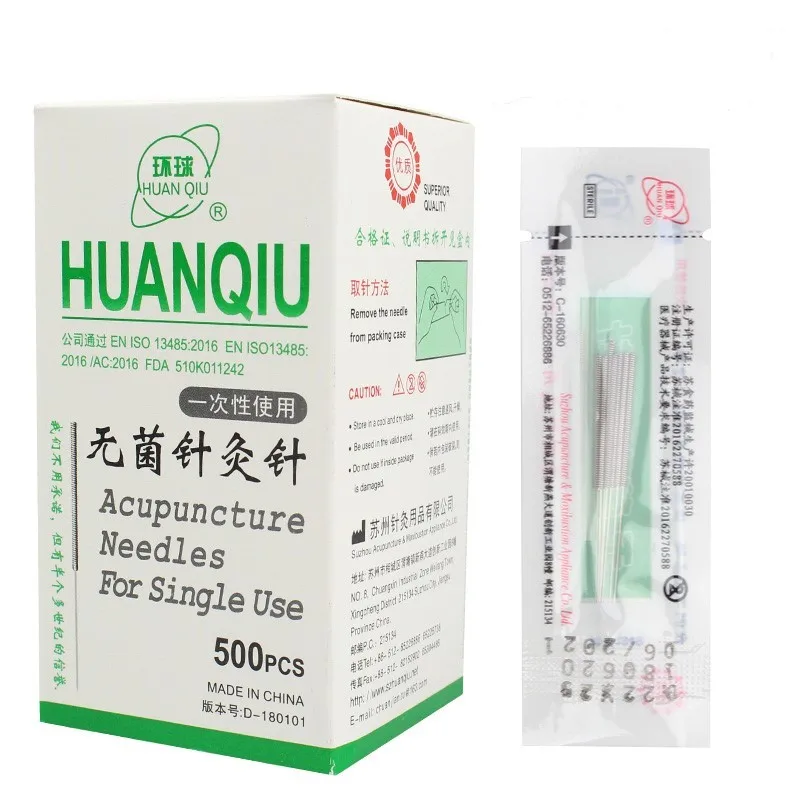 

New 500pcs Huanqiu Sterile Disposable Acupuncture Beauty Massage Acupuncture Needle 0.16/0.18/0.22/0.25/0.30/0.35mm