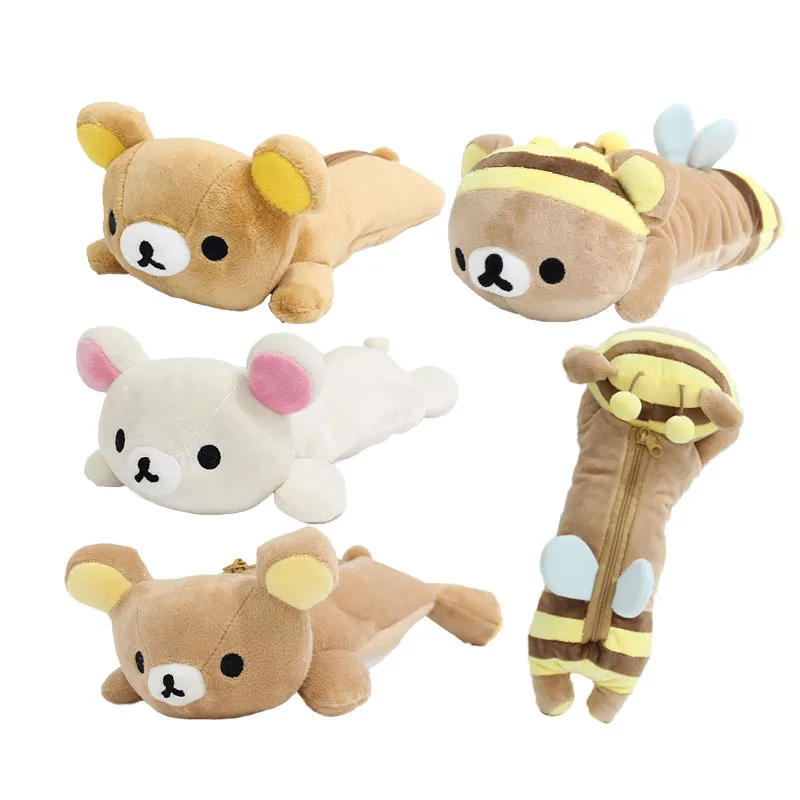 

Высокое качество мультяшный пенал Rilakkuma Bear большой емкости пенал плюшевая косметичка школьница подарок на день рождения