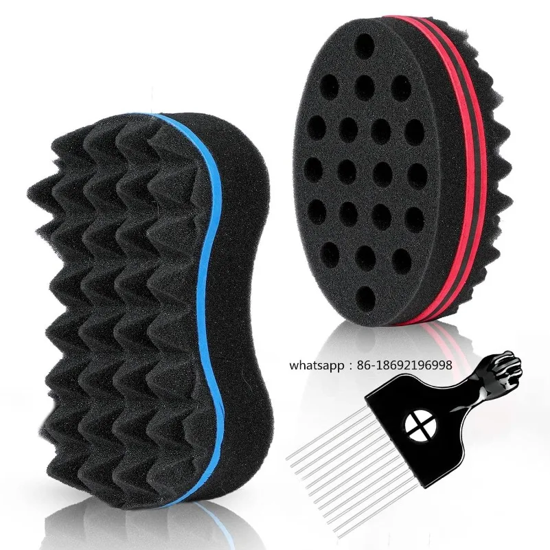 Professional Set  Afro Hair Care Set for Men, Curly Dreadlocks Twist Comb Brush & Curling Sponge Gloves, Styling Tools Kit