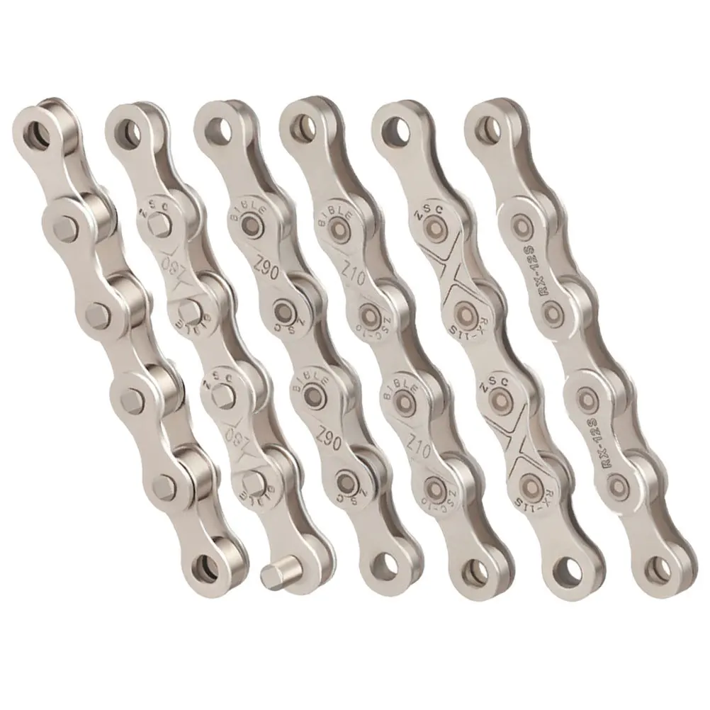 Bike Chain High-Grade Carbon Steel Mountain Bike Replacement Chain Variable Velocity Durable Rust-Proof Cycling Accessory