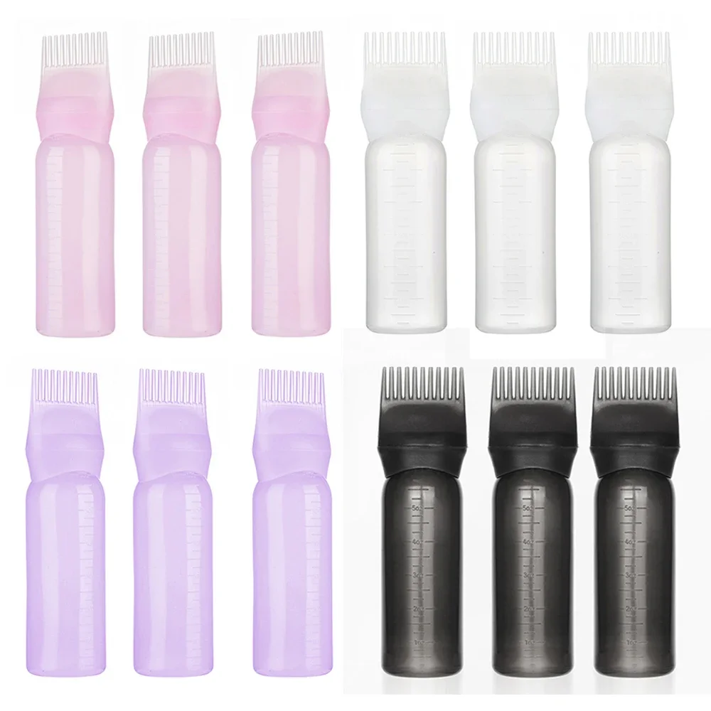 

3pcs 180ml hair oil bottle refillable bottle hair oil bottle professional hairdressing tool，Special for real hair wigs