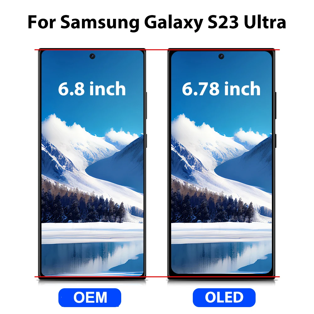 2PCS Wholesale OLED LCD Display For Samsung Galaxy S23 Ultra S918B/E  S918U/W No Dead Pixel Replacement Touch Screen with Frame