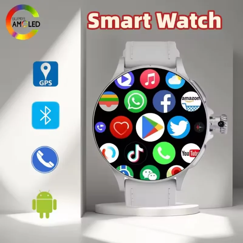 

GT200 Смарт-часы 1,95 дюйма Amoled 750*750 HD с разрешением, телескопическая поворотная камера, сенсорный энкодер, Android 10,0, умные часы ﻿