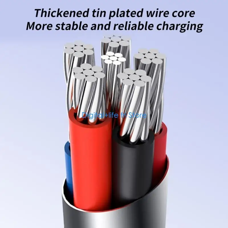 E06D USB A to Type C Charge Cable with LED Indicator, Fast Charge 480Mbps Data Sync Cable for Various USB C Devices