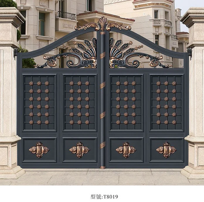 Residential /Courtyard Entrance doors with automatic intelligent operators ,Main Gate trellis Designs Driveway Gates