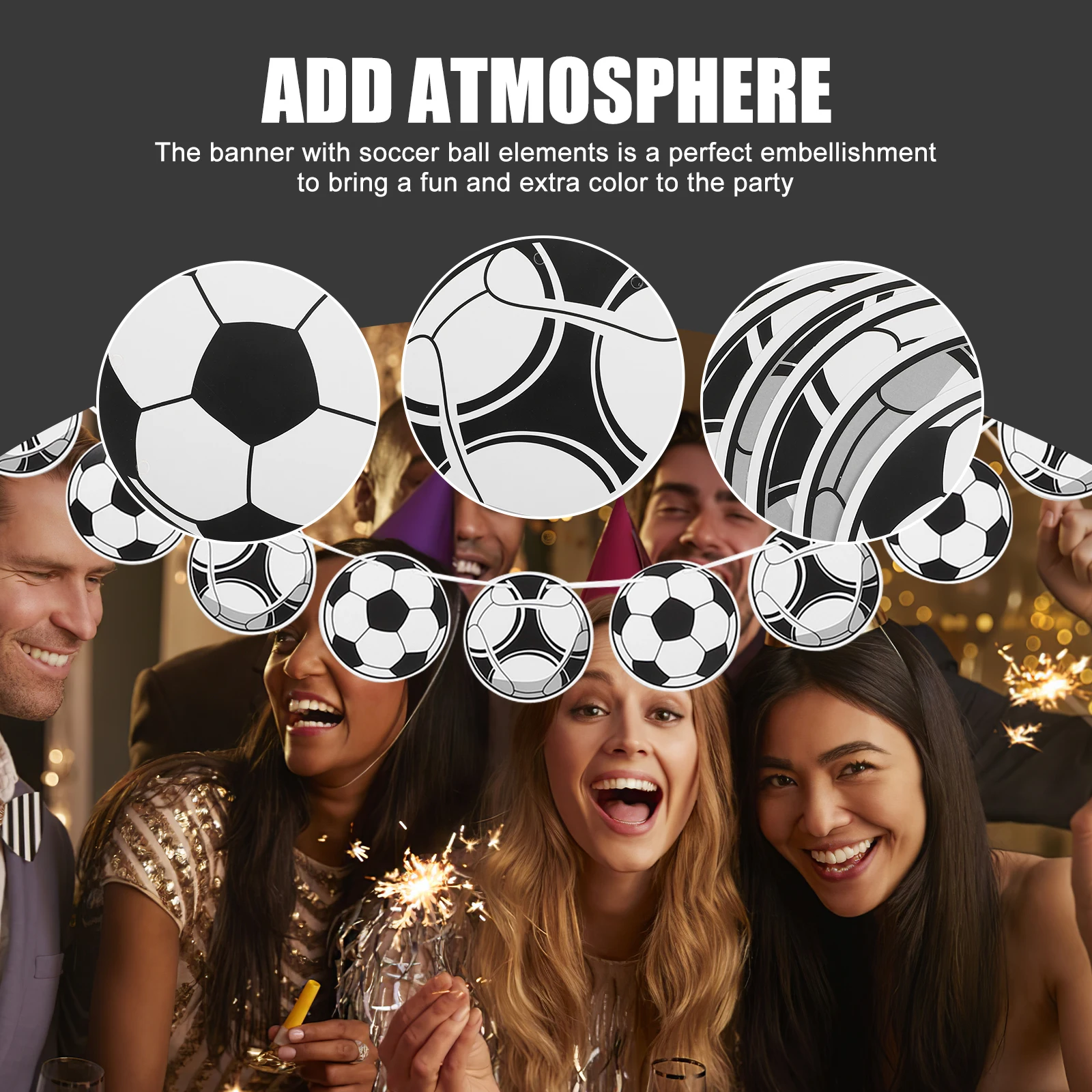 

5 Sets Supplies Sports Bunting Decoration For Birthday Themed Supplies Sports Party Decorations Ball Bunting Football Banner