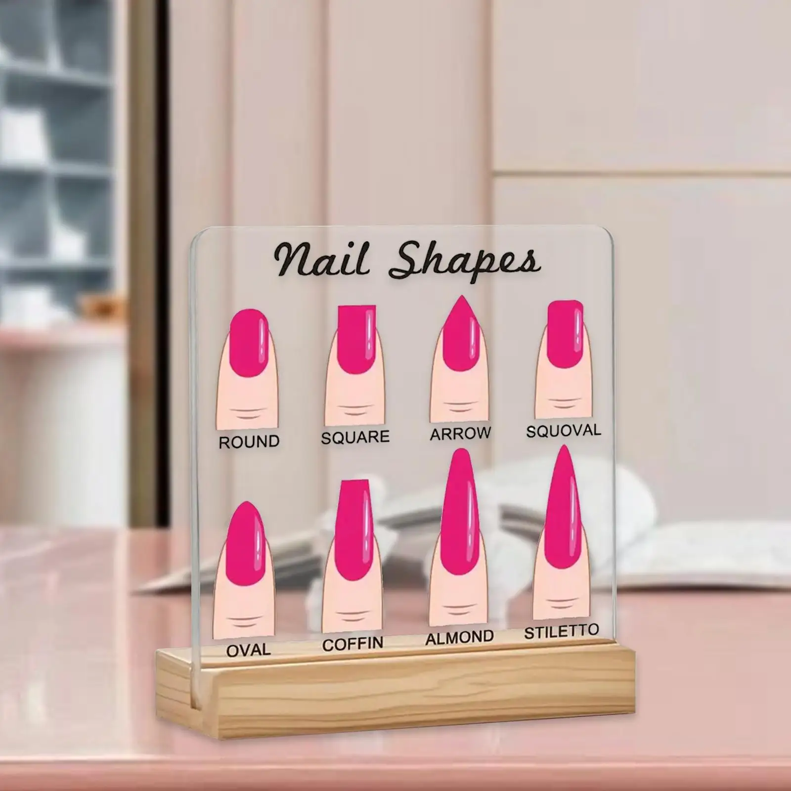 Nail Shape Display Board Decorative Photo Props Easy to Install Clear Cute Plaque Sign Nail Tech Gifts for Women Acrylic Panel