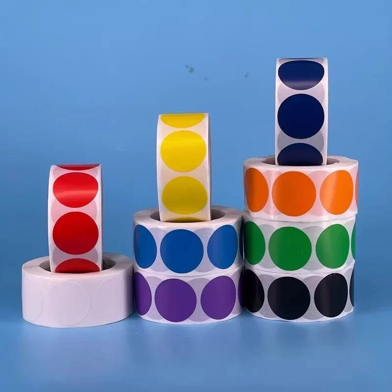 Adesivos de marcação de rotundidade multicoloridos, 5cm de diâmetro, material de escritório, etiqueta de classificação, papel, embalagem de presente, vedação, nota pegajosa