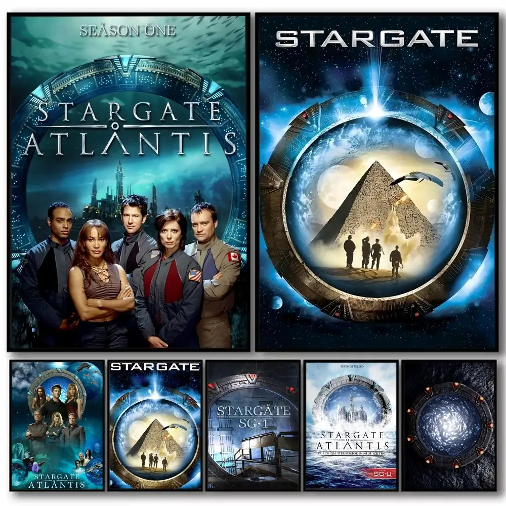 Póster clásico de TV S-Stargate SG con caligrafía, lienzo de algodón de alta calidad, arte de pared para sala de estar, decoración moderna para el hogar