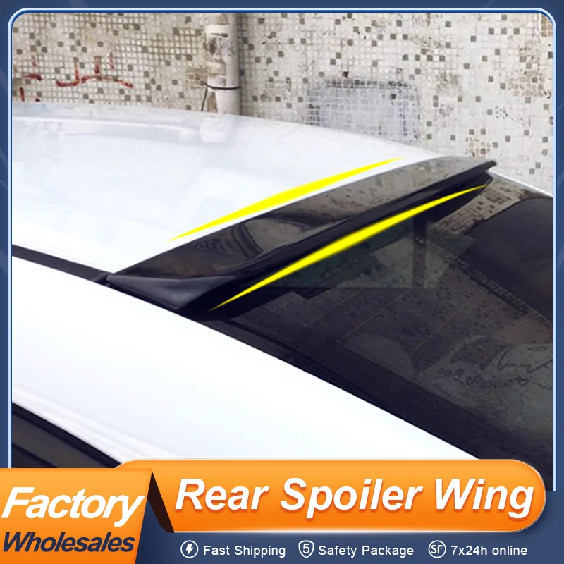 

For Honda Civic 8th Gen 2006 07 08 09 10 11 Rear Roof Window Trunk Lid Car Spoiler Wing ABS Black Carbon Exterior Accessories