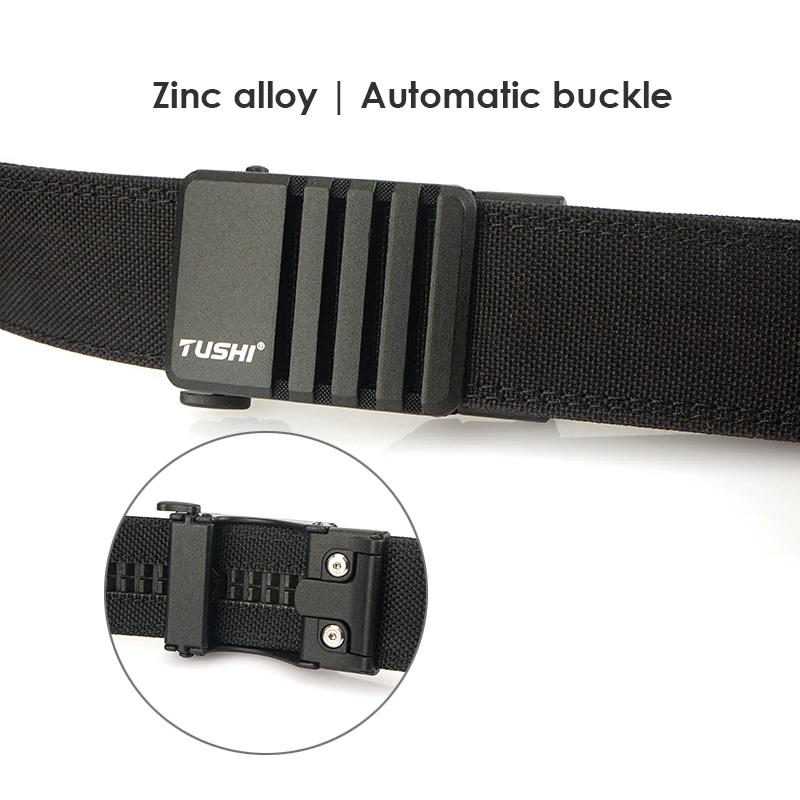 VATLTY Rigid Military Tactical Belt for Men Metal Automatic Buckle Sturdy Nylon Casual Belt Stiff Duty Belt Trouser Girdle Male