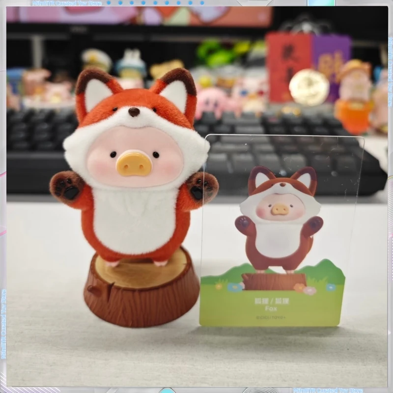 Caixa cega de porco lulu autêntica em estoque, série de porcos enlatados "festa animal" - estatueta moderna de companheiro de porco de casa