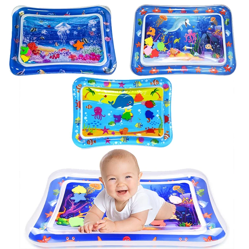 Aufblasbare Bauchzeitmatte, Premium-Baby-Wasserspielmatte für Kleinkinder und sichere hautfreundliche Kleinkinder, Babyspielzeug für 3 bis 24 Monate