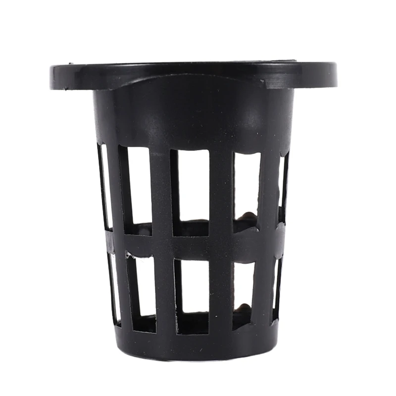 100 Pack 1.77 Inch Net Cups Slotted Mesh Wide Lip Filter Plant Net Pot Bucket Basket For Hydroponics Aquaponics Orchids