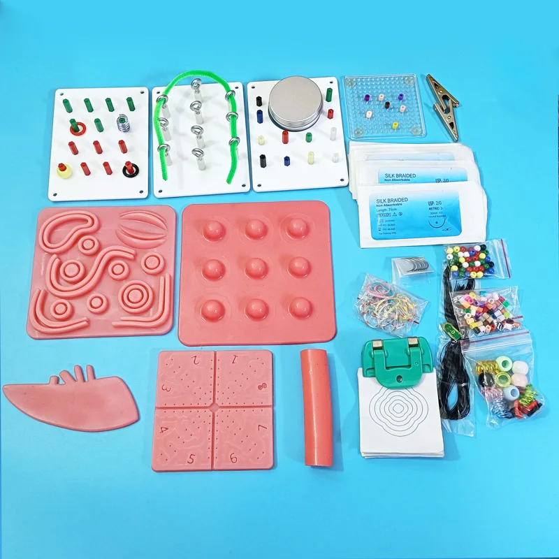Laparoscopic Simulation Training Module with Silicone Pad Suture Training Tool Set for Teaching And Medical Education