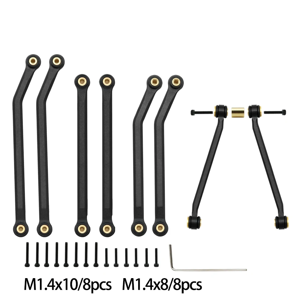 Tige de direction RC en alliage d'aluminium de remplacement stable accessoires RC pour voiture RC Axial SCX24 90081 AXI00001 AXI00002 1/24 (noir) | Leroy Merlin