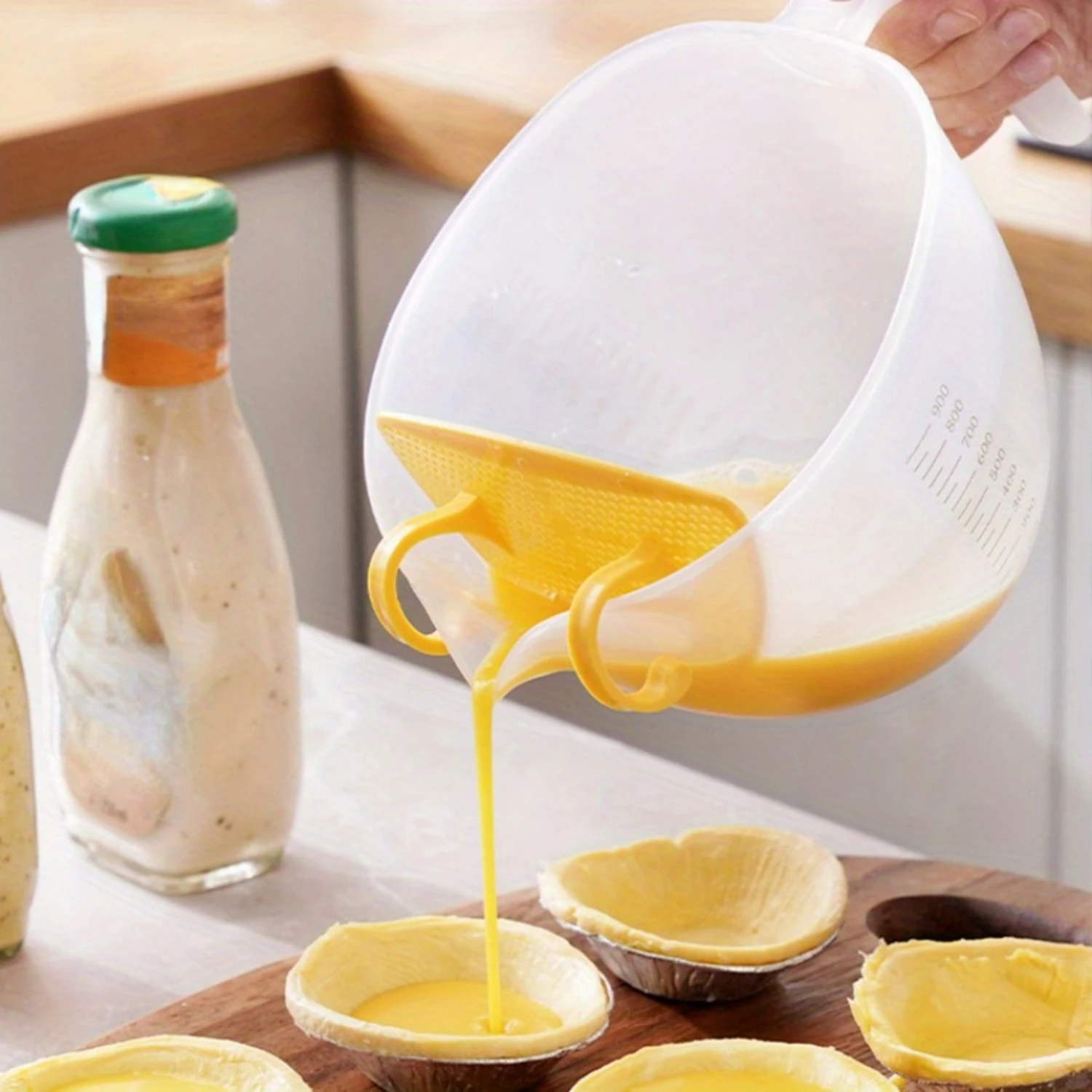 

1500ML Ultra-Large Filtering Measuring Cup - Accurate Scales for Baking, Perfect for Egg Liquids & Tart Mixtures, Durable Plasti