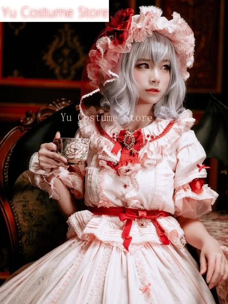 

Yu костюм Touhou Project Remilia Scarlet косплей костюм Cos Game аниме вечерние униформа Хэллоуин играть ролевая одежда одежда платье