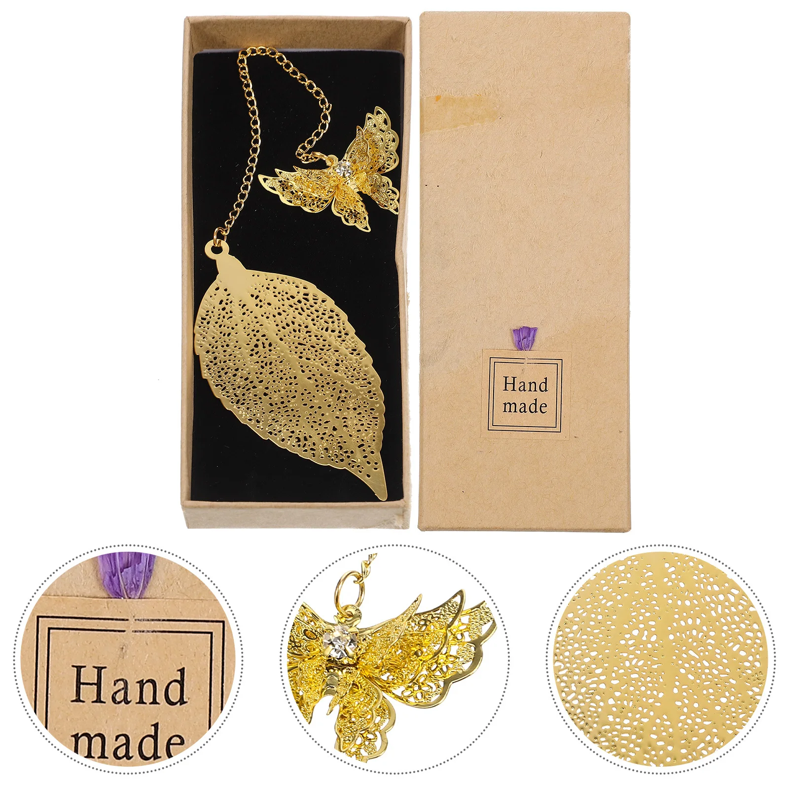 Metal Bookmark Chinese Style Leaf Design Vintage Book Page Flag Gift For Friends Family Co-Workers Student Supplies