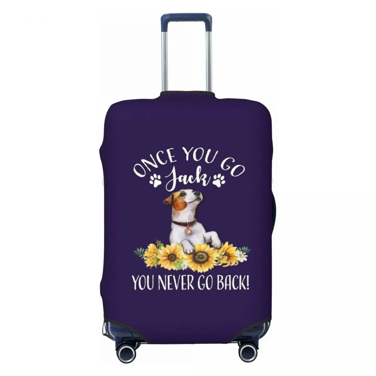 Custom Funny Jack Russell Terrier Dog Luggage Cover Protector Dust Proof Sunflower Travel Suitcase Covers