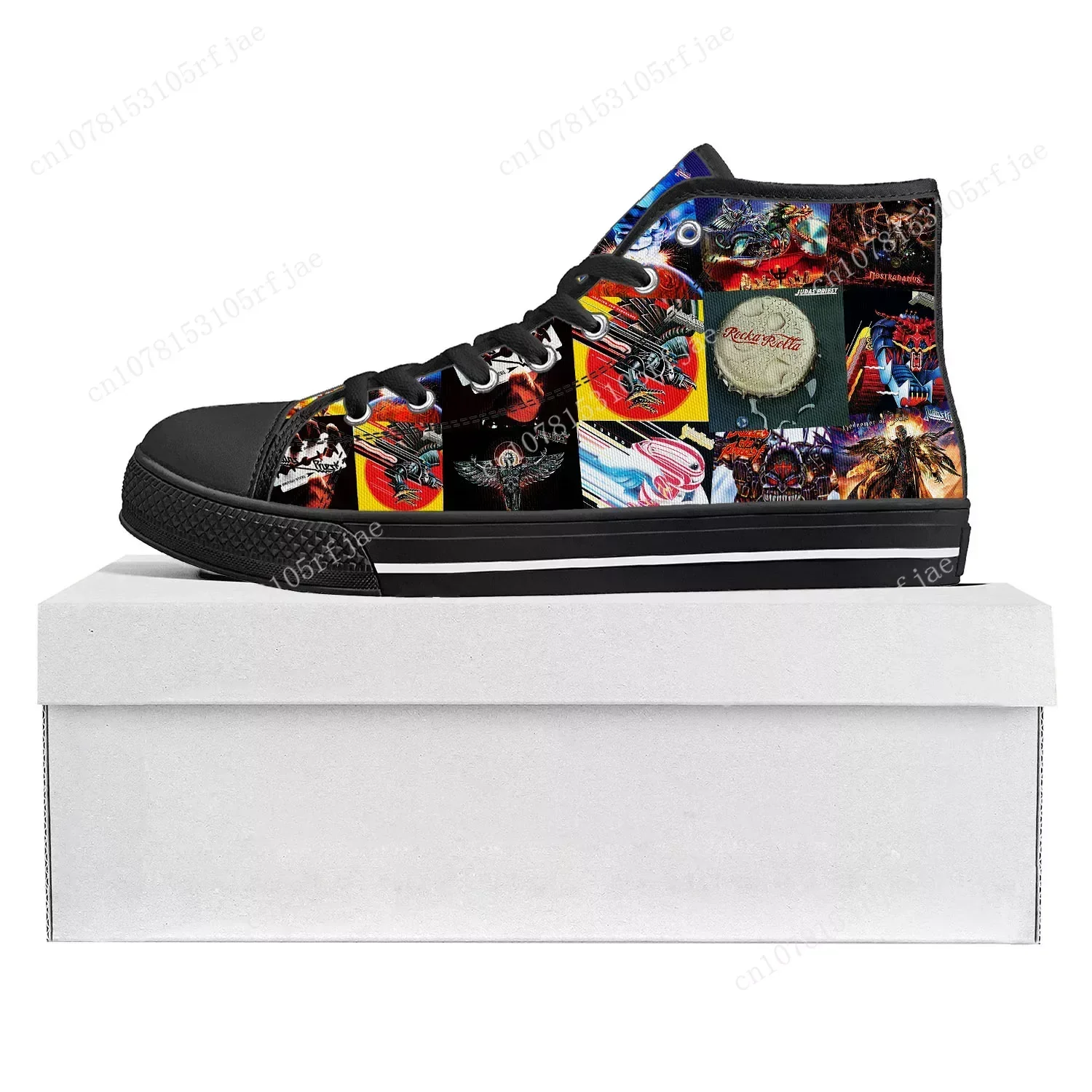 Judas Priest Heavy Metal Rock Band High Top High Quality Sneakers Mens Womens Teenager Canvas Sneaker Couple Shoe Custom Shoe