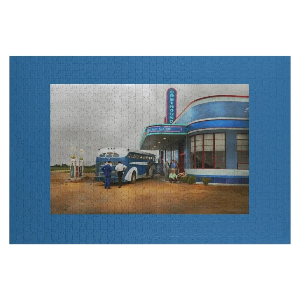 

Truck - Bus - Half way there 1938 Jigsaw Puzzle With Photo Customizable Gift Personalised Name Custom Name Child Toy Puzzle